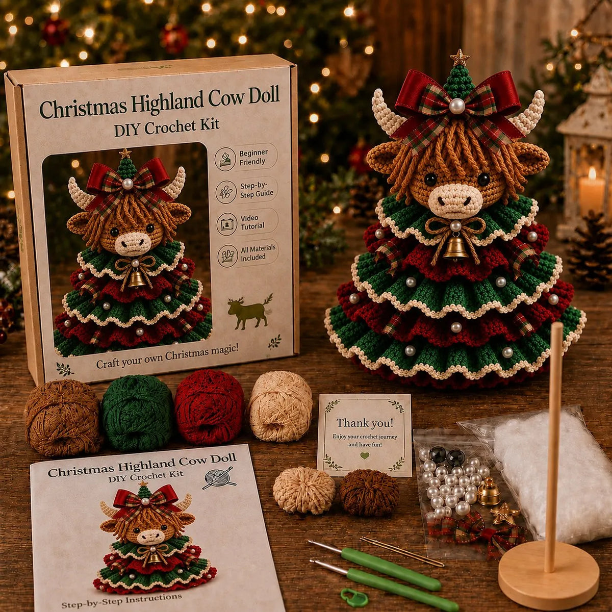 🎉🎄 Crochet Animal Christmas Tree DIY Kit