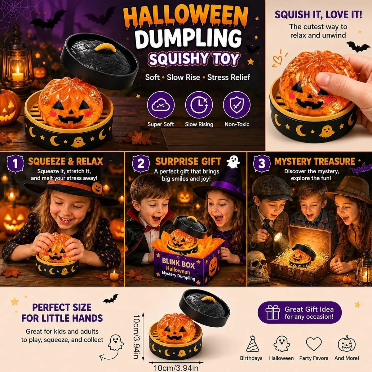 🔥Cute Halloween Scary Ghost Maruko Squeeze Toy Set
