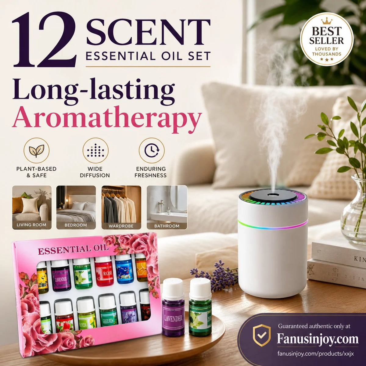 🎉🔥Limited Time 50% Off!🎁🌺The fresh scent lifts your mood!🌷12-Pack Water Soluble Essential Oils Set