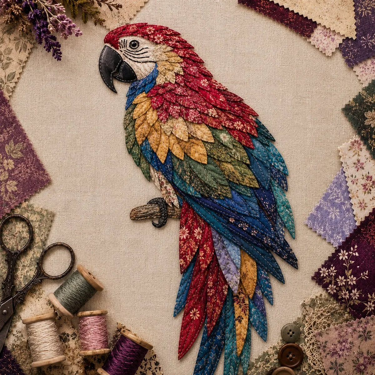 🔥 HOT SALE 🔥🧵 Beginner Friendly ✨ 3D Patchwork Bird DIY Craft Kit – Create a Layered Fabric Bird Worth Displaying