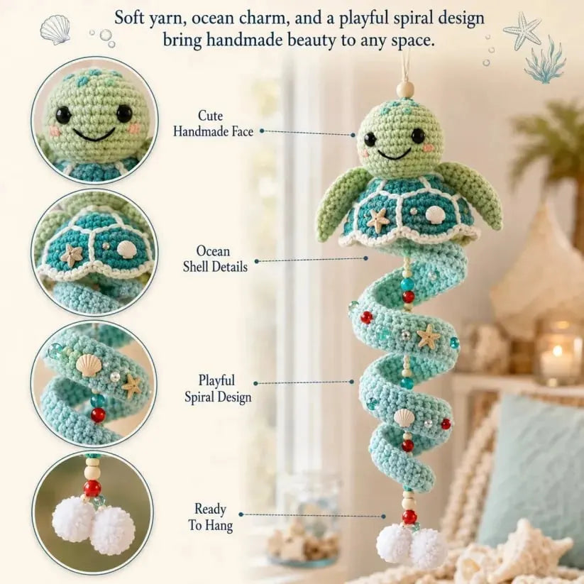 🔥 HOT SALE 🔥⏳ Last Day 49% OFF – 🌊 Beginner-Friendly Ocean Animal Spiral Crochet Hanging Ornament Kit | Complete Kit with All Tools & Step-by-Step Guide Included 💕