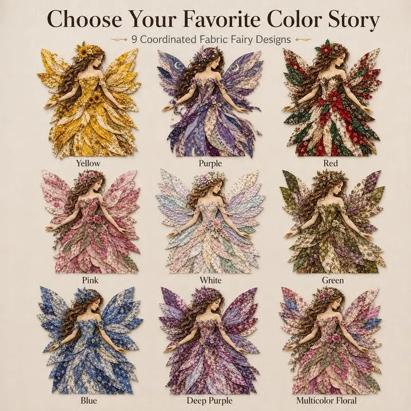 🔥HOT SALE🔥🧚‍♀️🌸 Premium Fairy Patchwork DIY Kit | High-Quality Layered Fabric with Floral Wings DIY Handmade Fantasy Wall Decor ✨15*12cm