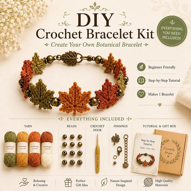 🔥HOT SALE🔥Nature-Inspired DIY Crochet Bracelet Kit