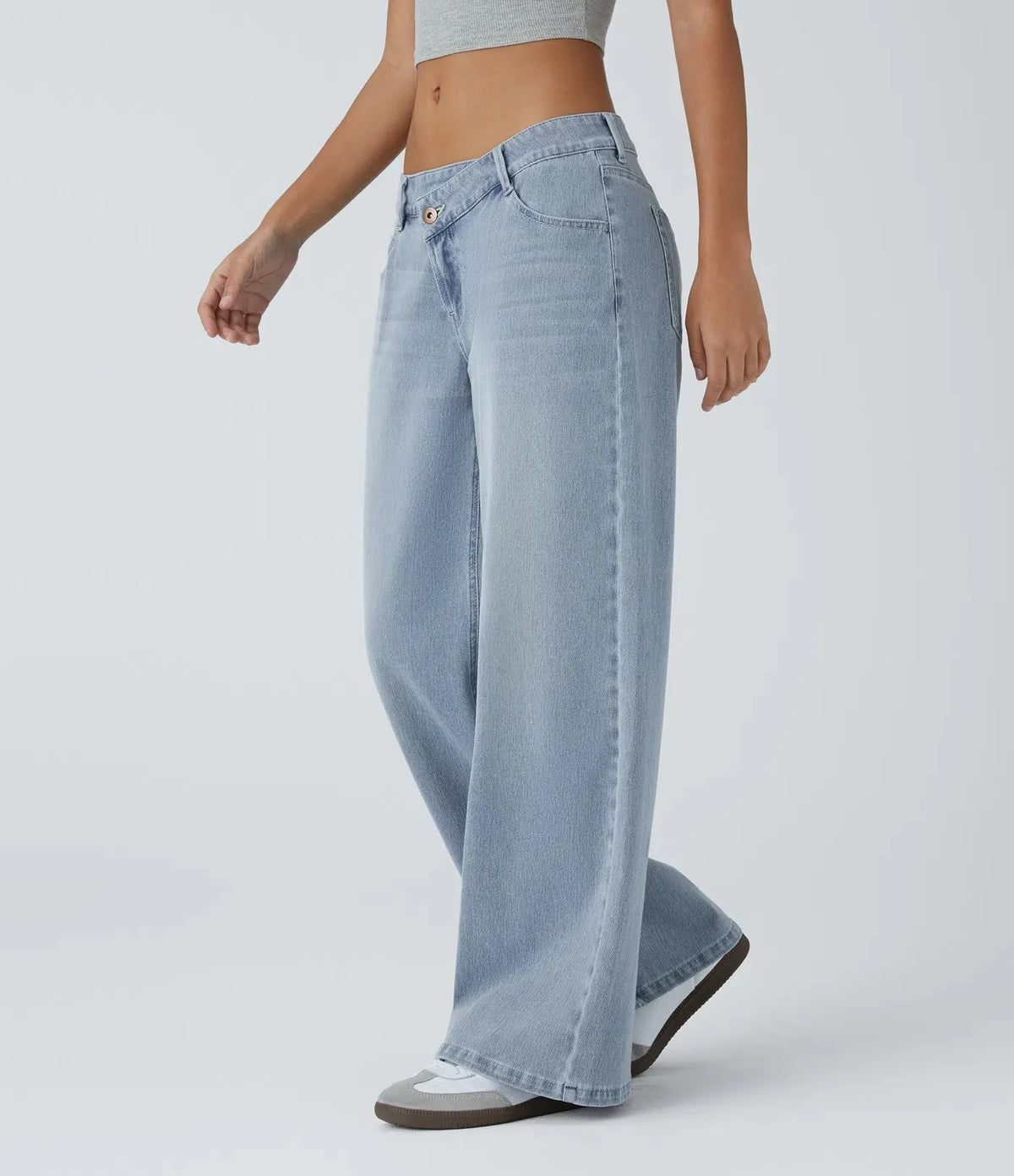 Women's Baggy Wide Leg Washed Casual Jeans