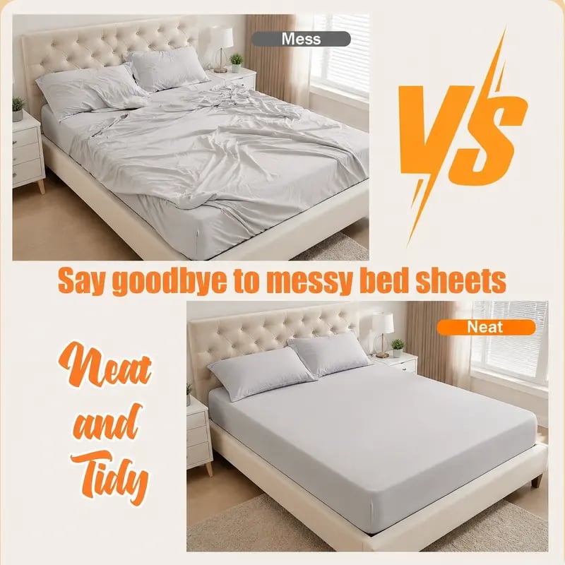 🔥 HOT SALE 🔥4-Pack Heavy Duty Bed Sheet Clips, Locking Mattress Corner Holders🛏️