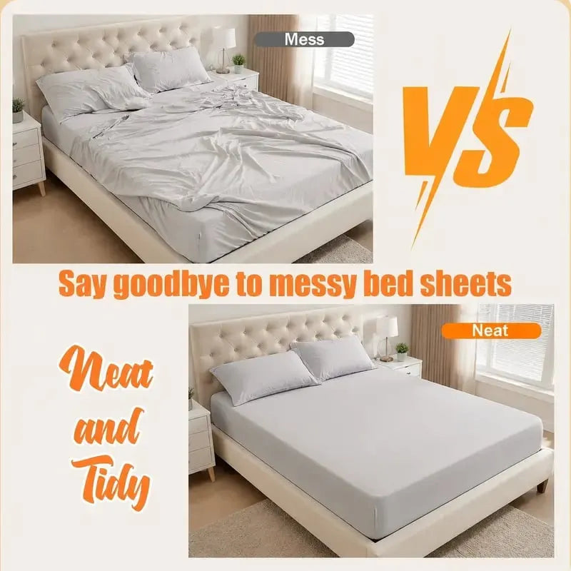 🎉4-Pack Heavy Duty Bed Sheet Clips, Locking Mattress Corner Holders🛏️