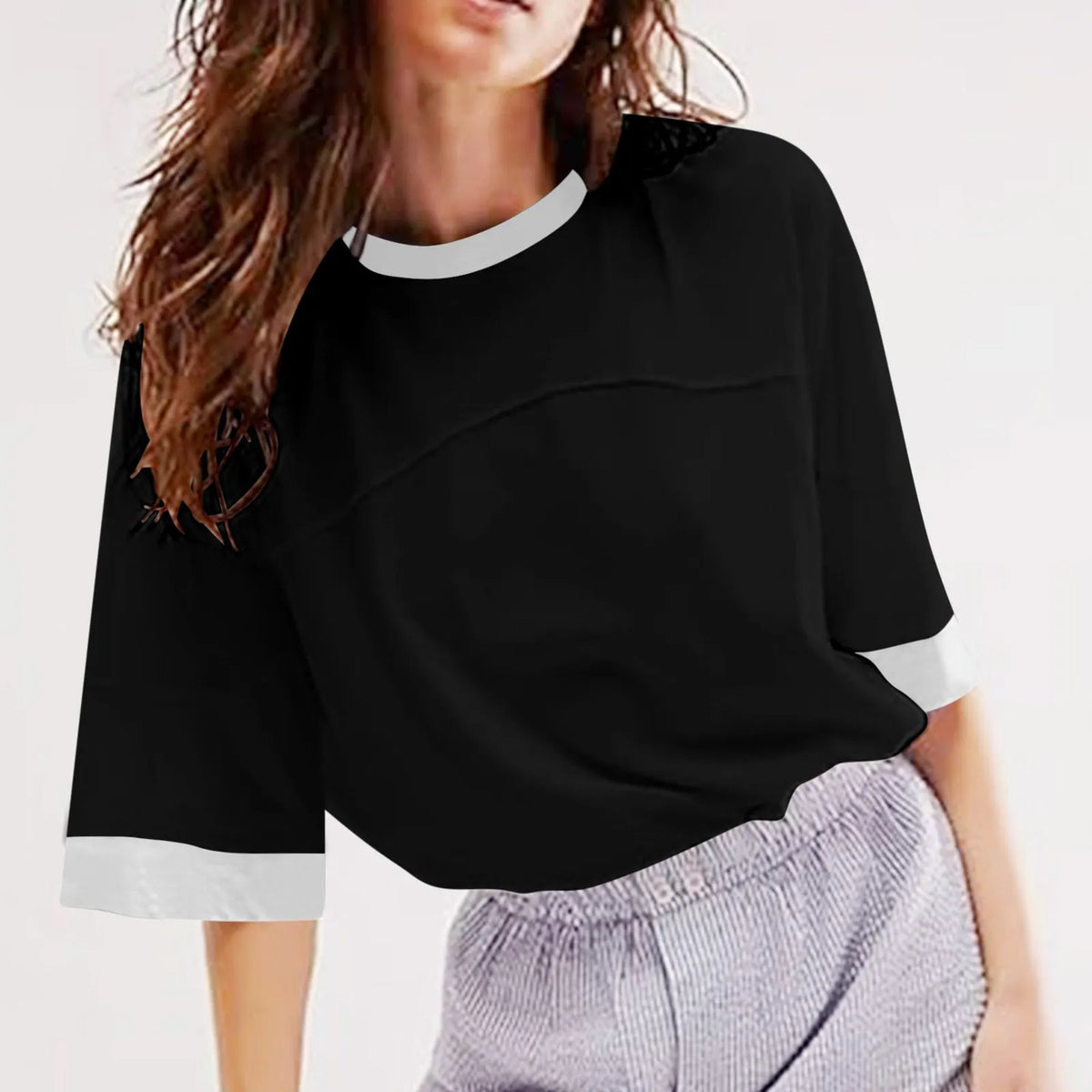 ✨Short-sleeved Color Block T-shirt (Buy 2 Free Shipping)