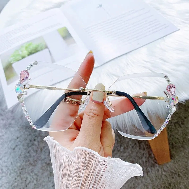 🔥Last Day Promotion 48% OFF🔥Woman Rimless Diamond Sunglasses