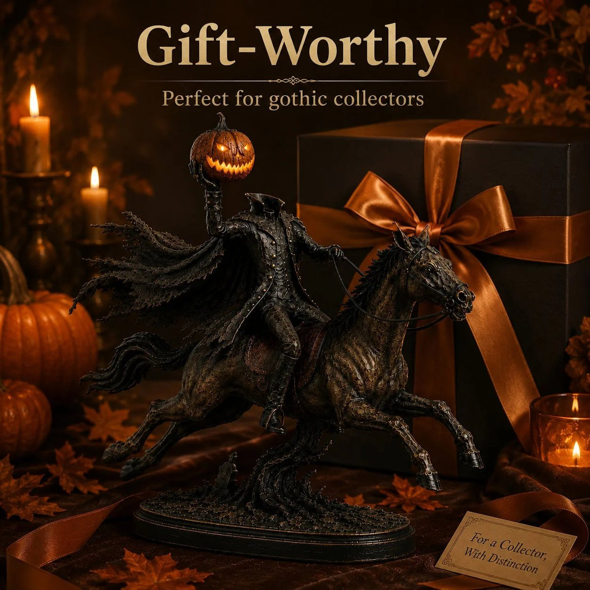 ⏰Limited Stock 50% OFF - 🎃🏇Midnight Chase Headless Horseman Statue✨