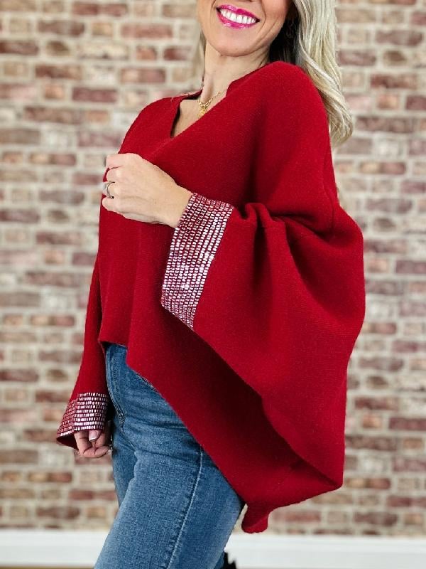 Women's V-neck Sequined Design Casual Sweater (Buy 2 Free Shipping)