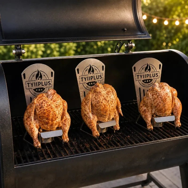 🎉🍺🍗Beer Can Chicken Chair🔥 Heavy Duty 304 Stainless Steel BBQ Roaster Stand for 16oz Beer Cans