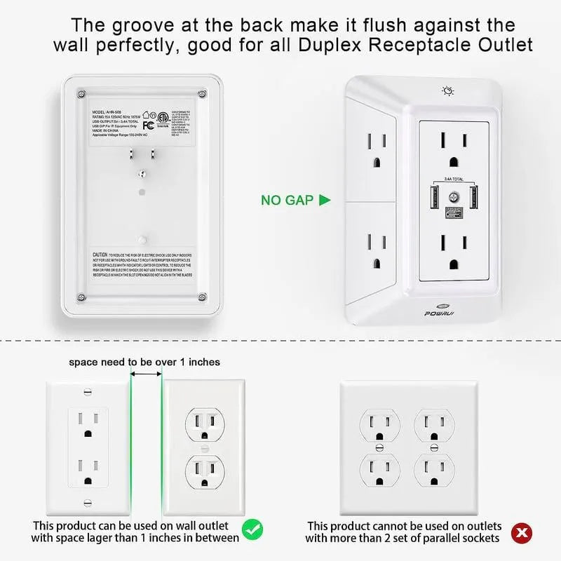 ✨LAST DAY ONLY 50% OFF🔥 Multi Plug Outlet Surge Protector