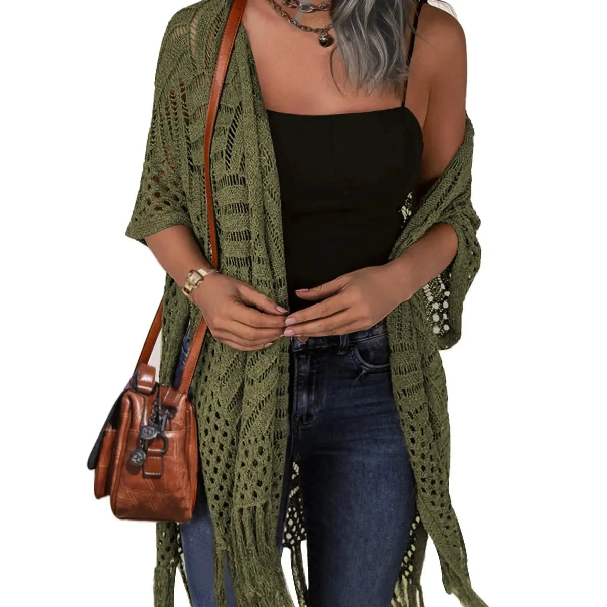 🎉✨ Lightweight Crochet Boho Kimono