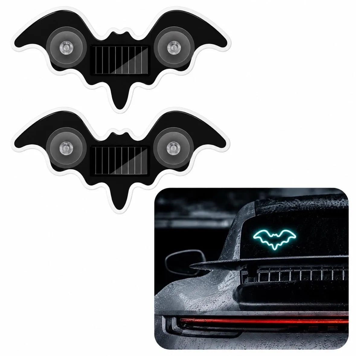 🦇Solar-Powered Bat Night Car Light – Cool Glow Projection for Vehicles, USB & Sun Charging, Nighttime Car Décor