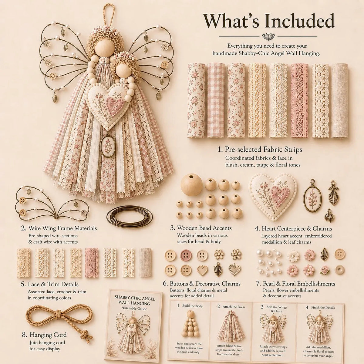 🔥 HOT SALE 🔥🪽 Angel Fabric Hanging DIY Kit