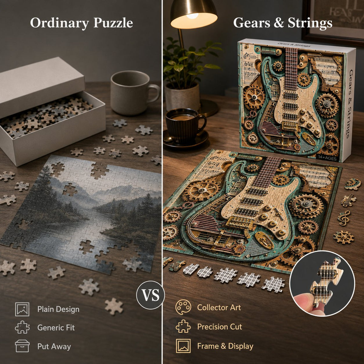 🎉🎸 Gears & Strings 1000-Piece Steampunk Guitar Puzzle ⚙️✨
