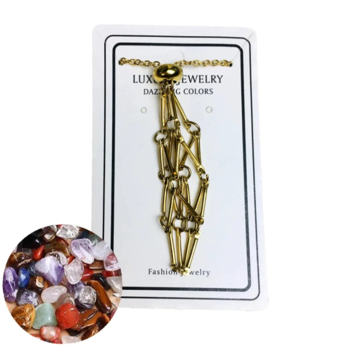 Crystal Stone Holder Necklace - Free (Crystal) Gift Included🎁