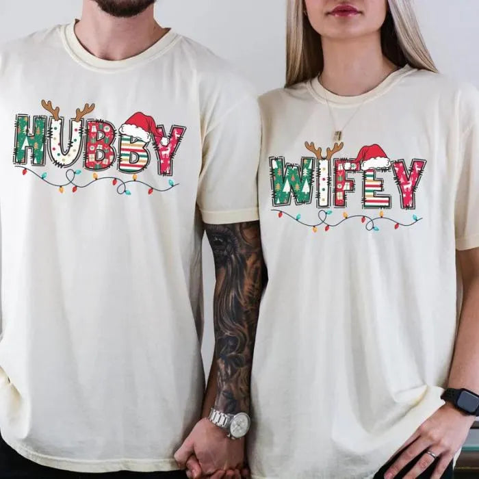 Christmas Wife and Husband T-shirt