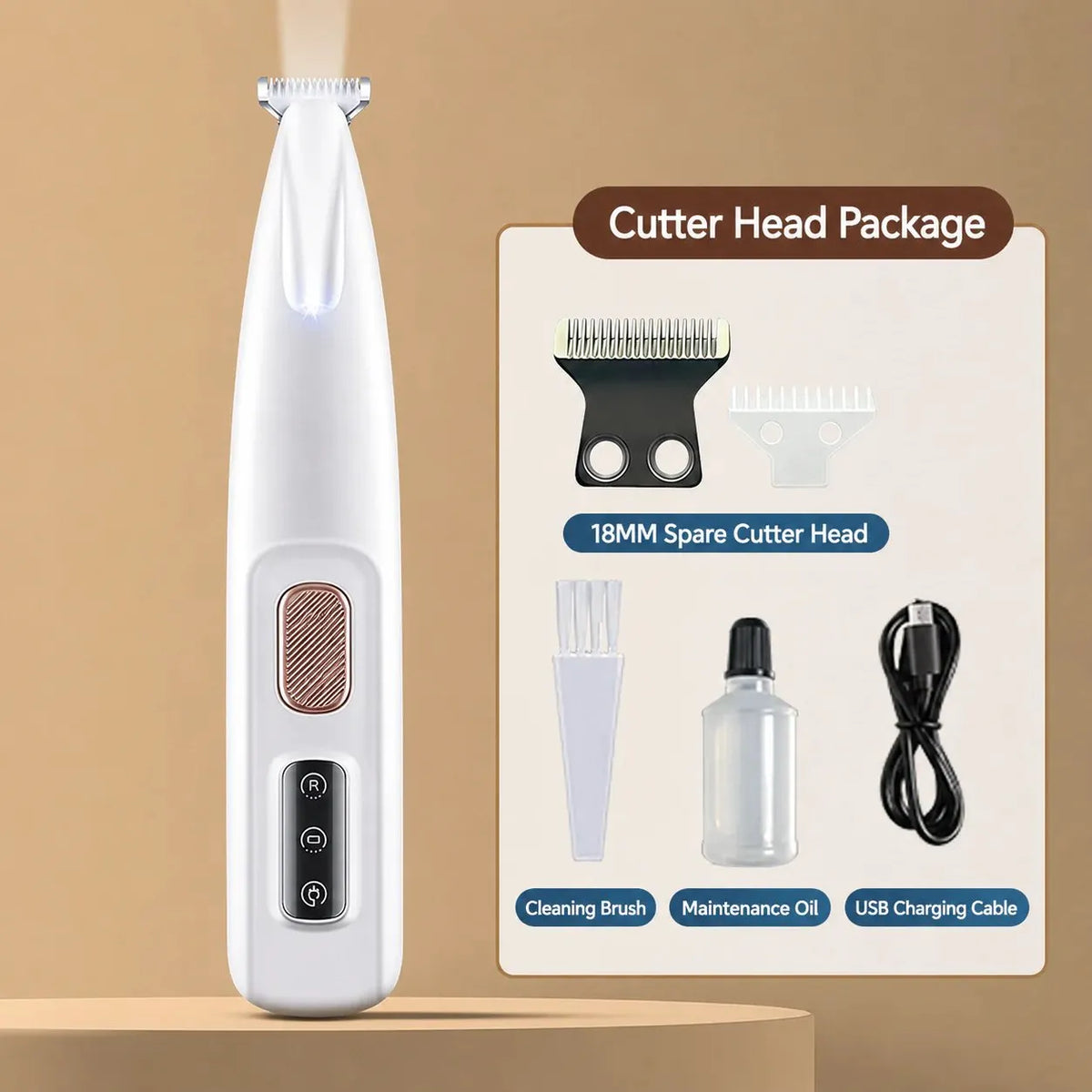 🔥HOT SALE🔥✂️🐾Precision Pet Trimmer – Safe Grooming for Paws, Eyes & Tail with LED Light