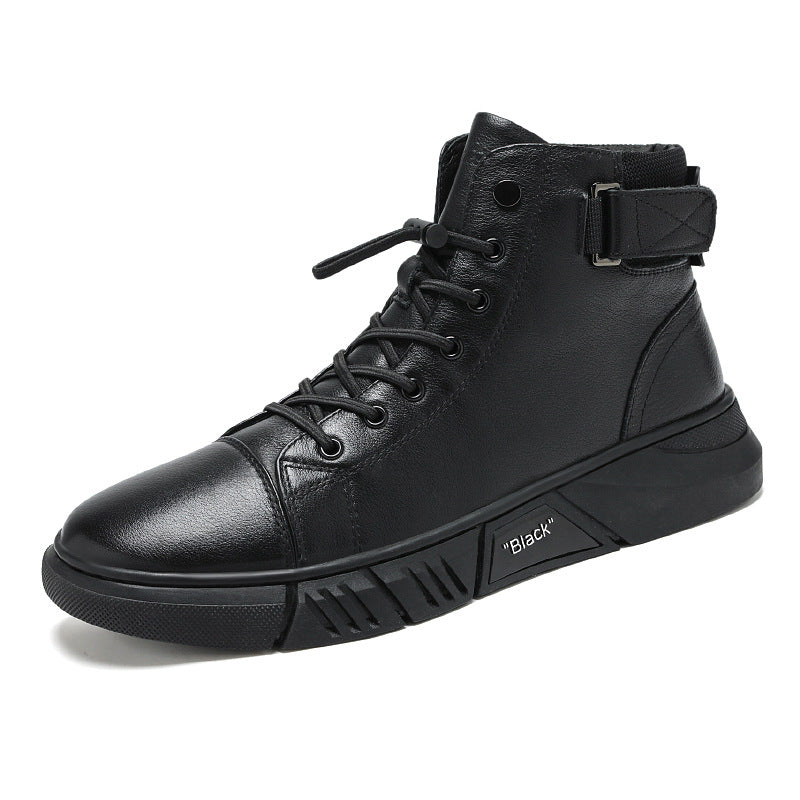 MARTINI' BLACK LEATHER BOOTS