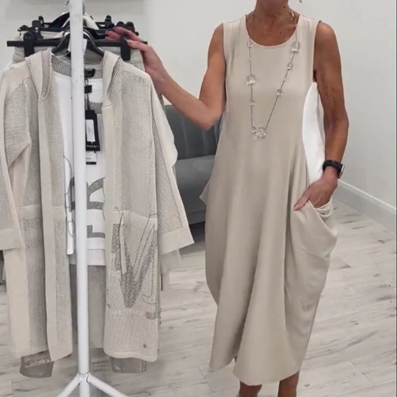 💖LAST DAY PROMOTION - 40%OFF💖Simple Sleeveless Dress with Pockets