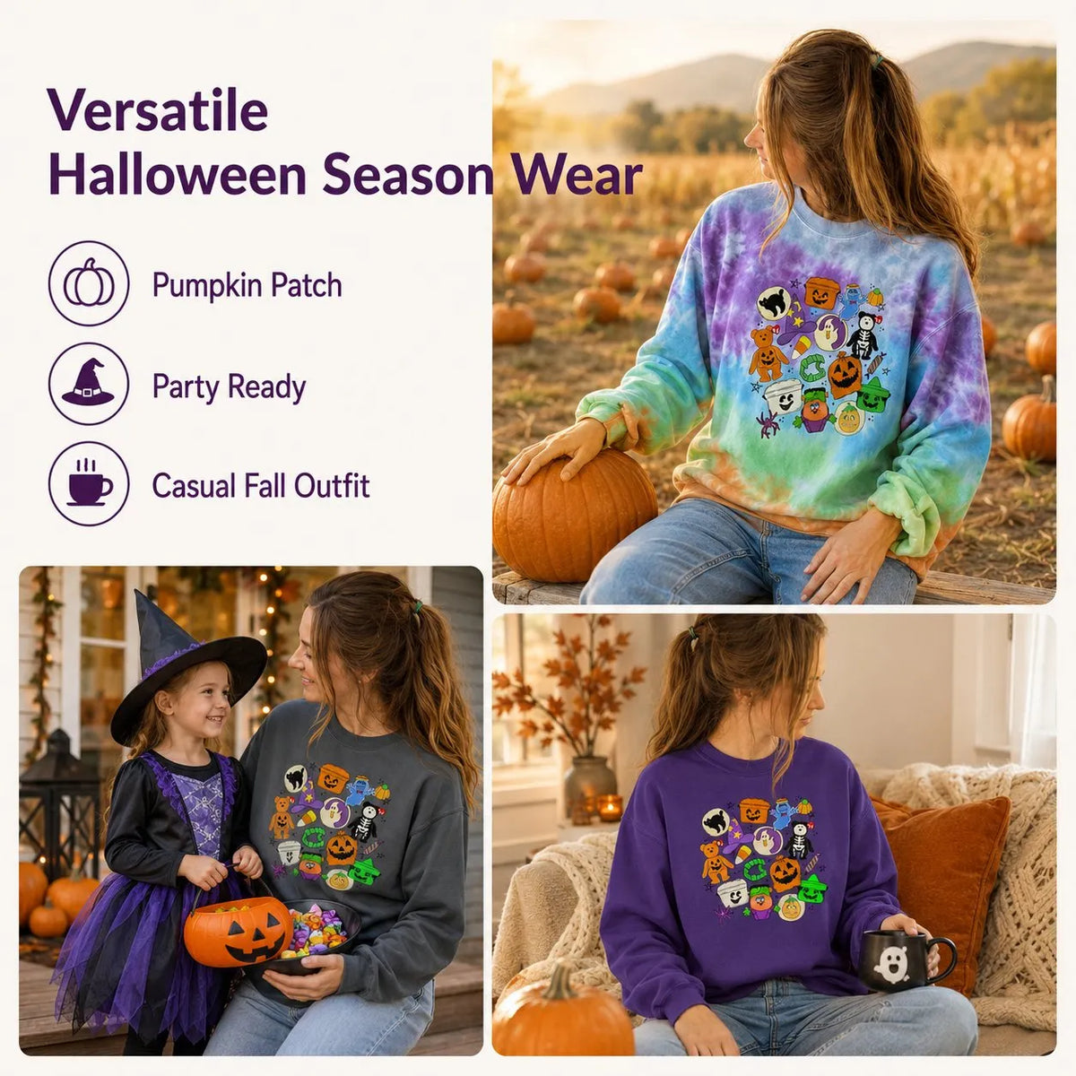 Cute Halloween Cartoon Crewneck Sweatshirt 🎃👻