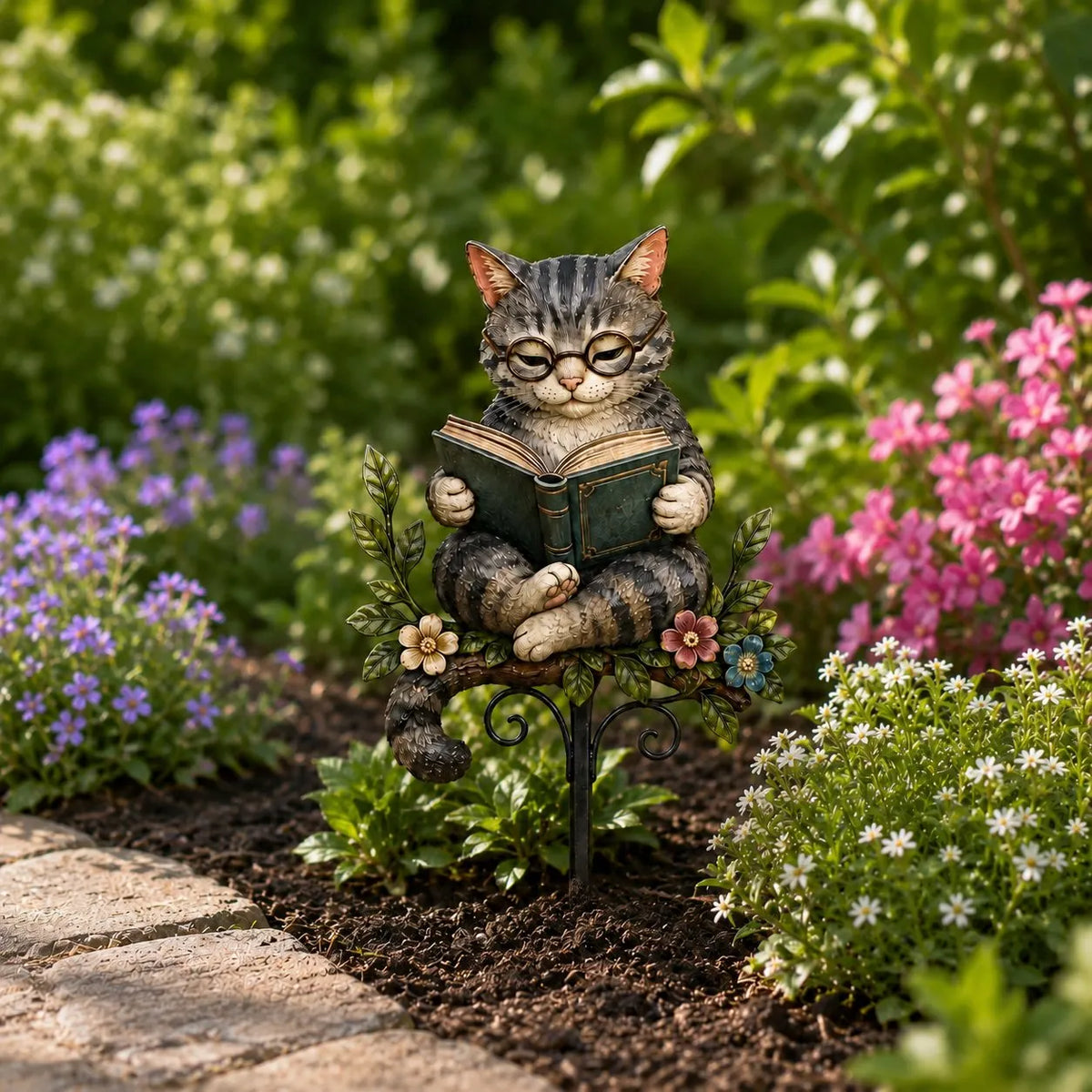 🎉😺🐶Animal Reading Garden Stake📖