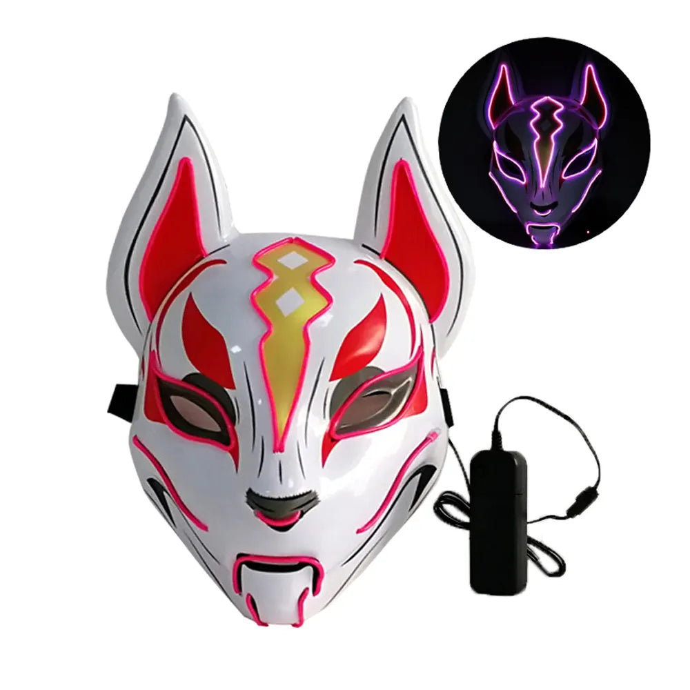 Halloween party LED glowing fox mask