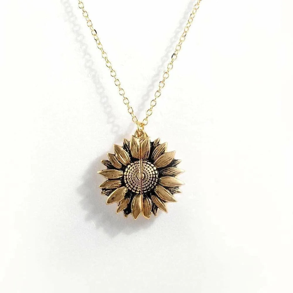 🔥Sunflower Necklace(Double-sided engraving)