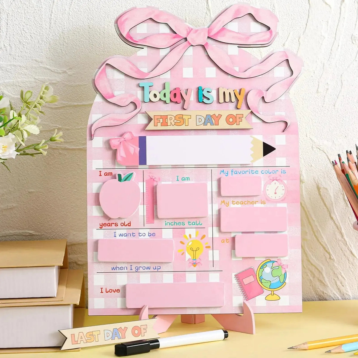 🔥Last Day 49% OFF - 🧑‍🏫✨Reusable First & Last Day of School Chalkboard Sign – Capture Every Milestone Memory