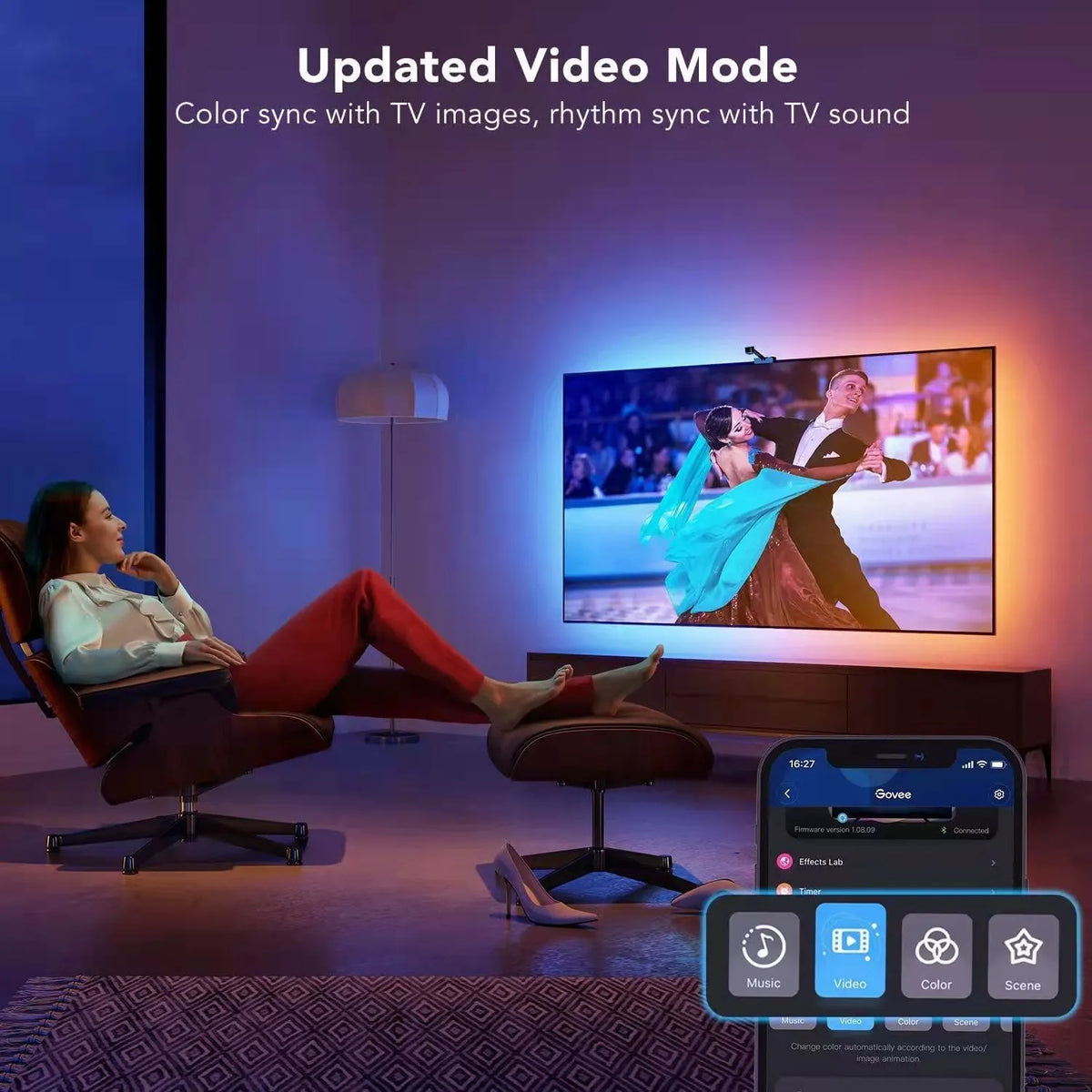 TV Backlight - Color Picker Graffiti Television Screen Synchronous Light Strip