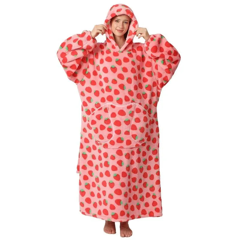 Cute Cartoon Print Hoodie Blanket