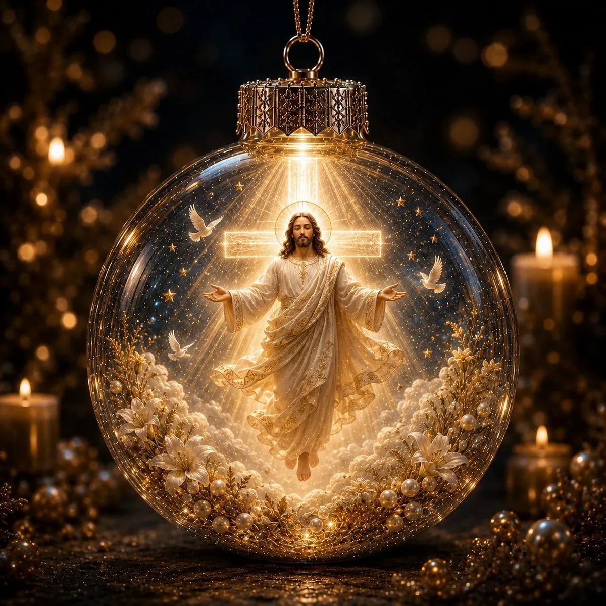 🔥 HOT SALE 🔥⏳ Last Day 49% OFF – ✝️ Illuminated 3D Christian Faith Ornament Collection | Clear Globe with Sacred Figures, Warm Golden Glow & 8 Meaningful Designs ✨