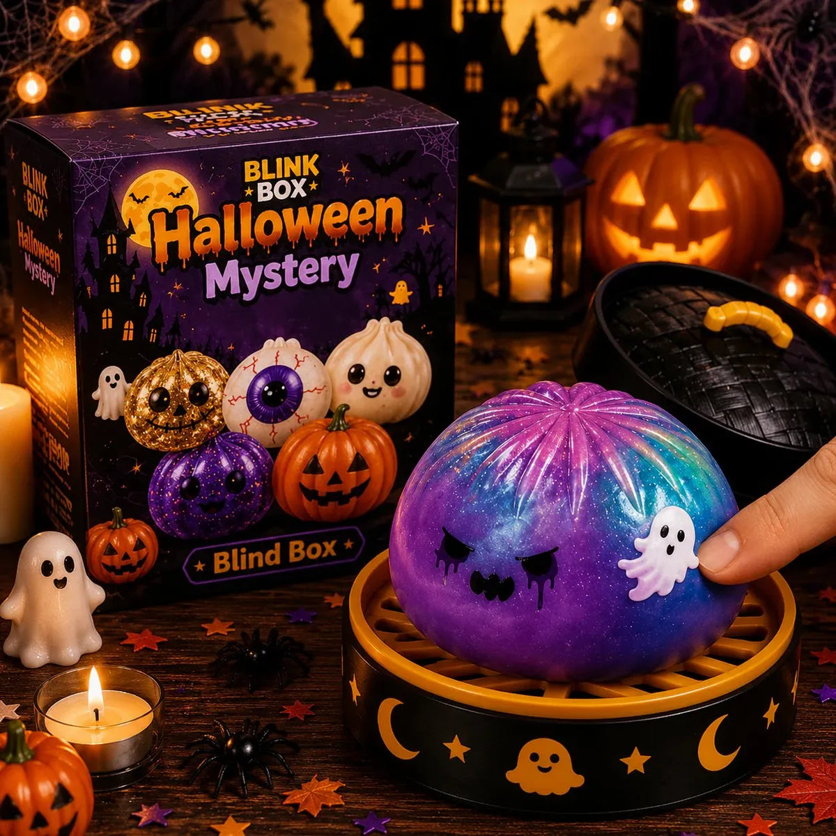 ⚡Hot Sales 49% OFF🔥Cute Halloween Scary Ghost Maruko Squeeze Toy Set | Portable Stress Relief Toys, Halloween Party Fillers & Holiday Gifts