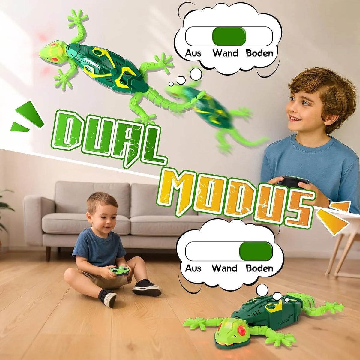 🎉🎁49% OFF🔥🦎 Wall Crawler Gecko – Remote Control Wall-Climbing Toy with LED Eyes