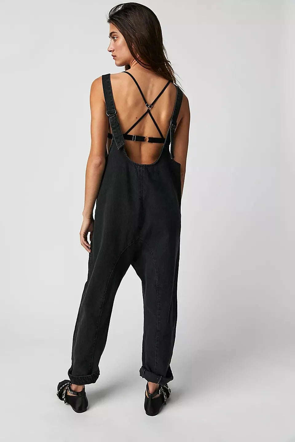 Denim Jumpsuit With Pockets (Buy 2 Free Shipping)