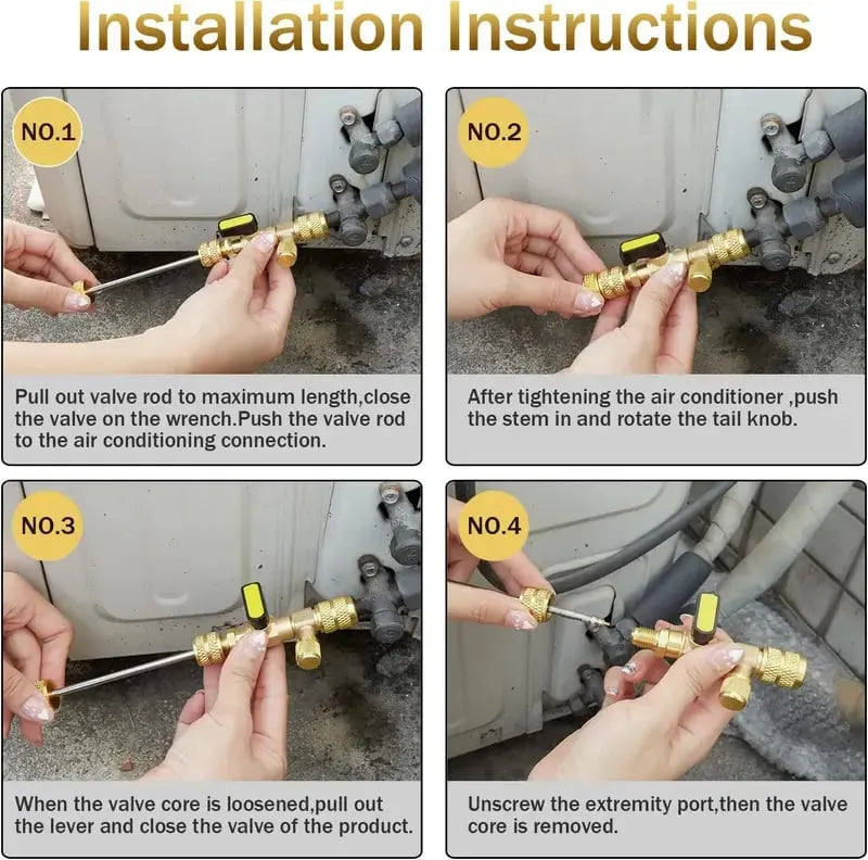 🎉 ✨Professional AC Valve Core Remover & Installer Kit