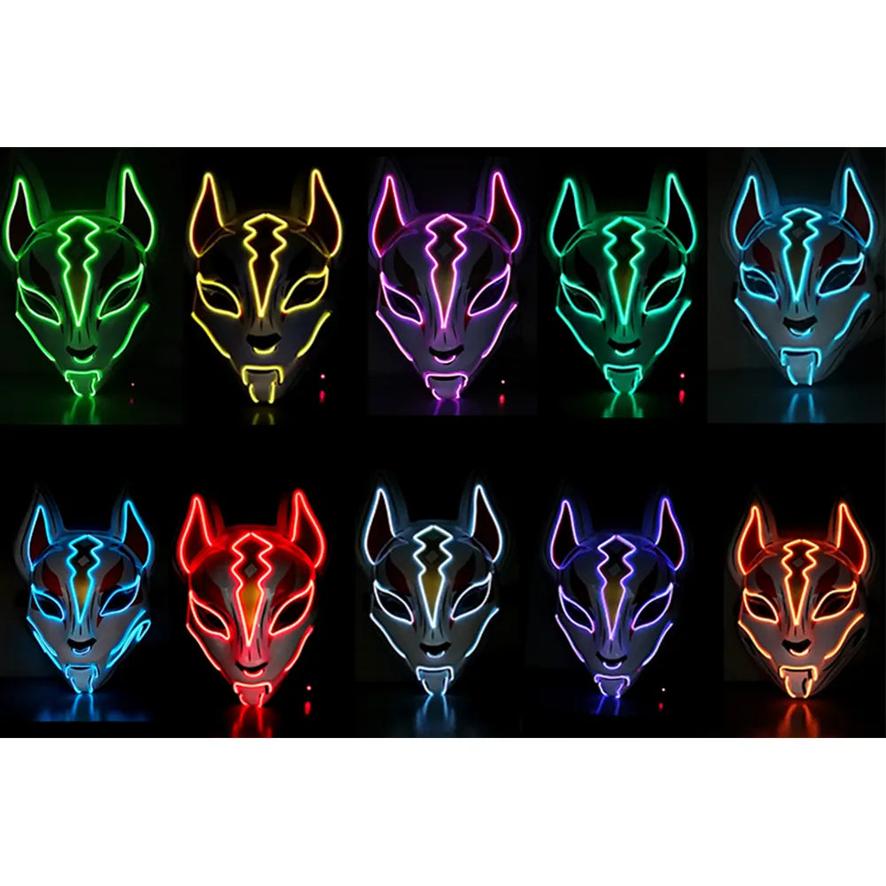 Halloween party LED glowing fox mask