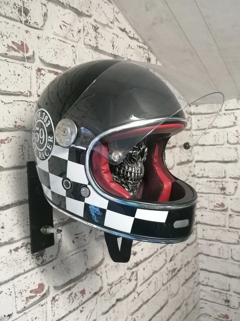 Motorcycle Helmet and Jacket Skull Holder