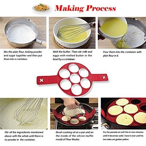 Pancake Molds for Fried Eggs, Reusable Silicone Non-Stick Egg Pancake Maker