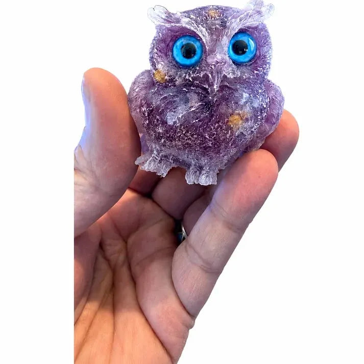 🦉Handmade Natural Crystal Gemstone Owl🎁💎