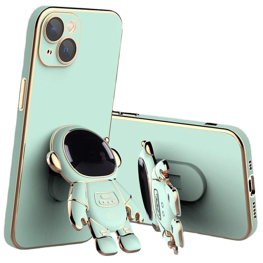 6D Plating Astronaut Hidden Stand Case Cover for iPhone