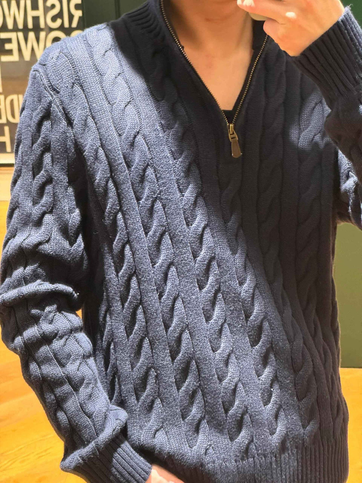 Men's Half-Zip Knit Sweater
