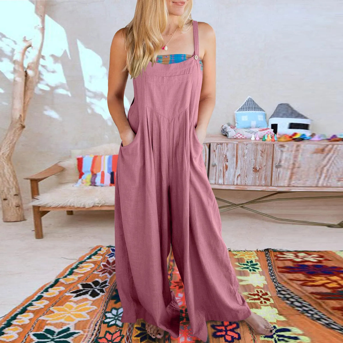 ❤️Buy 2 Free Shipping-Women's Sleeveless Wide Leg Jumpsuit with Pockets