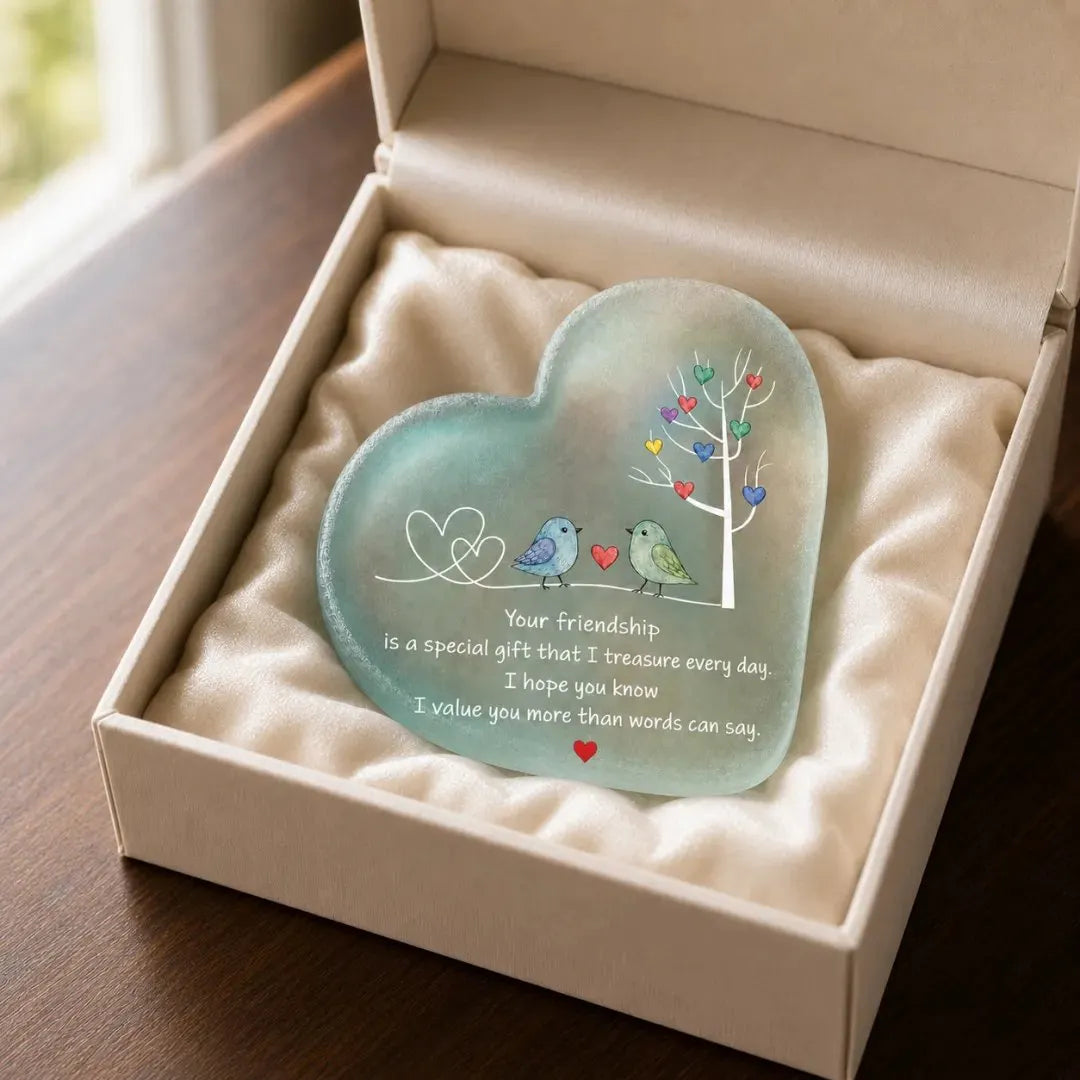 🎉🌊Heartfelt Friendship Seaglass Keepsake Plaque-✨Shaped by Sea Nature & Crafted by Hand
