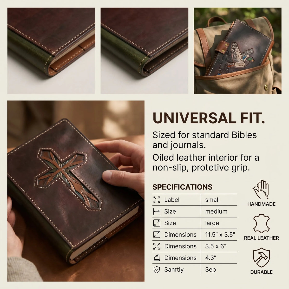 🔥Last Day 49% OFF - ✝️📚Handcrafted Leather Bible & Book Covers