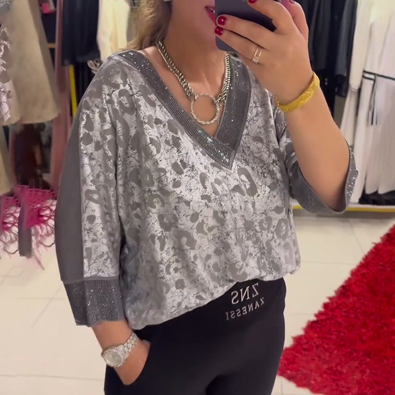 Women's Stylish V-neck Blouse