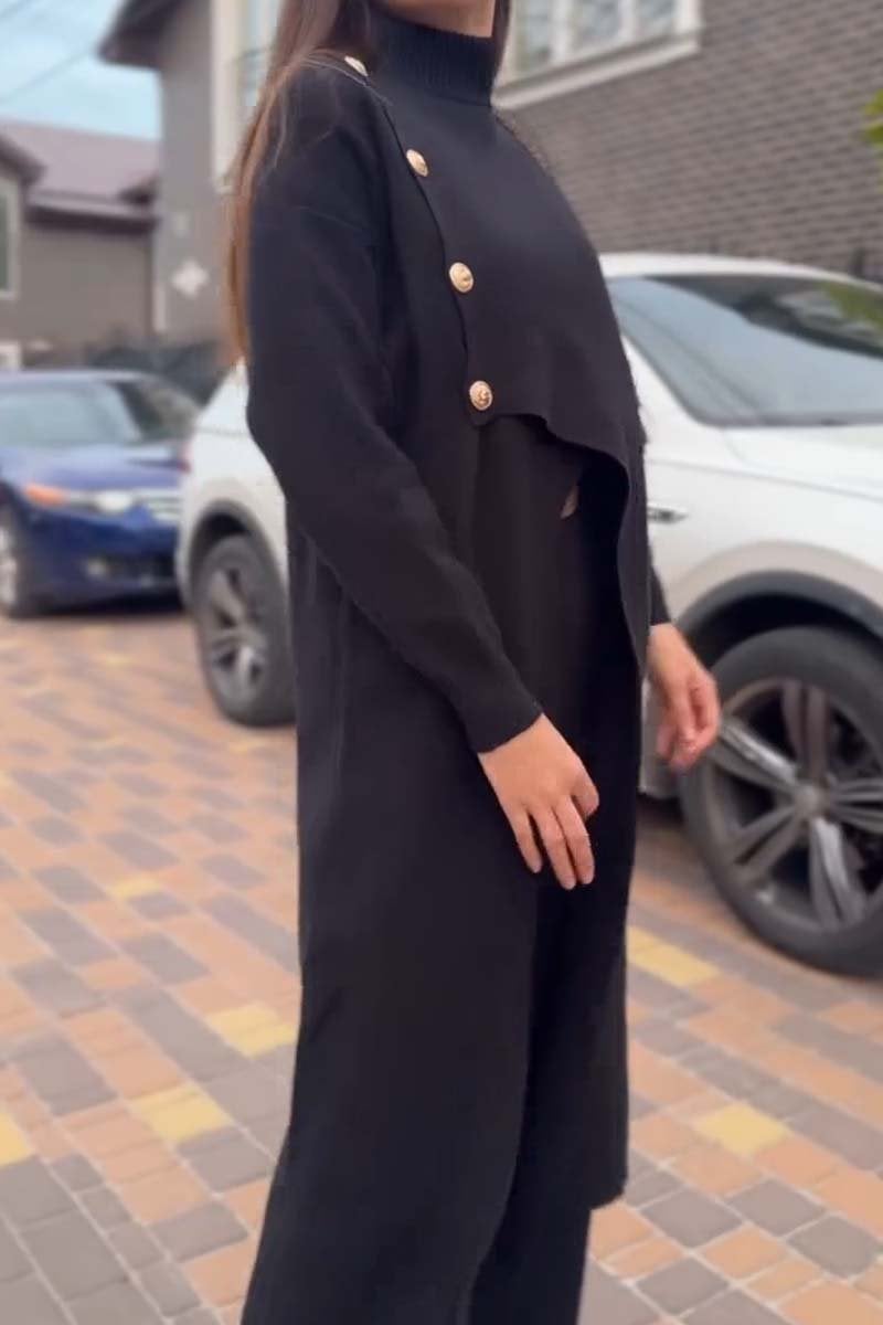 Women's Casual Slit Top and Pants Set