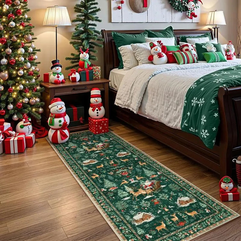 🔥LAST DAY 49% OFF🦌🎄🎅⚡Christmas Deer Santa Long Rug