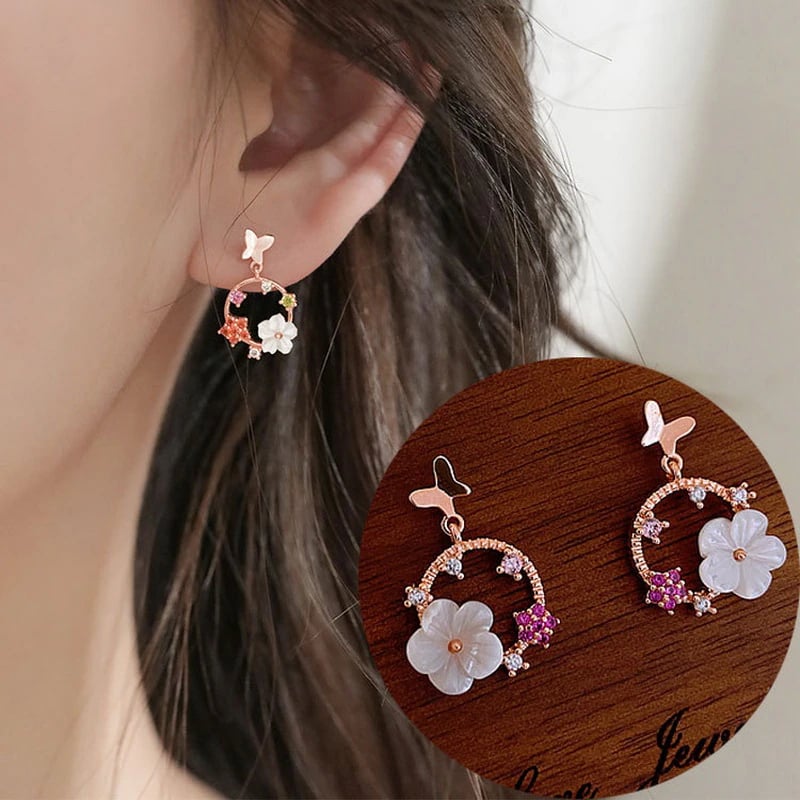 Korean Delicate Butterfly Stud Earrings